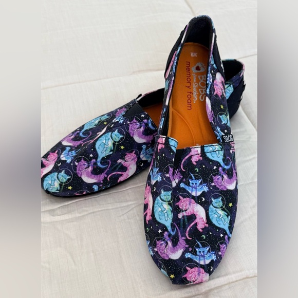 Bobs for Cats Skechers cat in space slip on canvas loafers memory foam 9 EUC - Picture 5 of 9